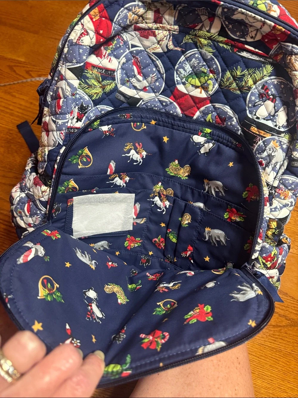 Vera Bradley Campus backpack Quilted Snow Globe motif Print - Picture 6 of 11